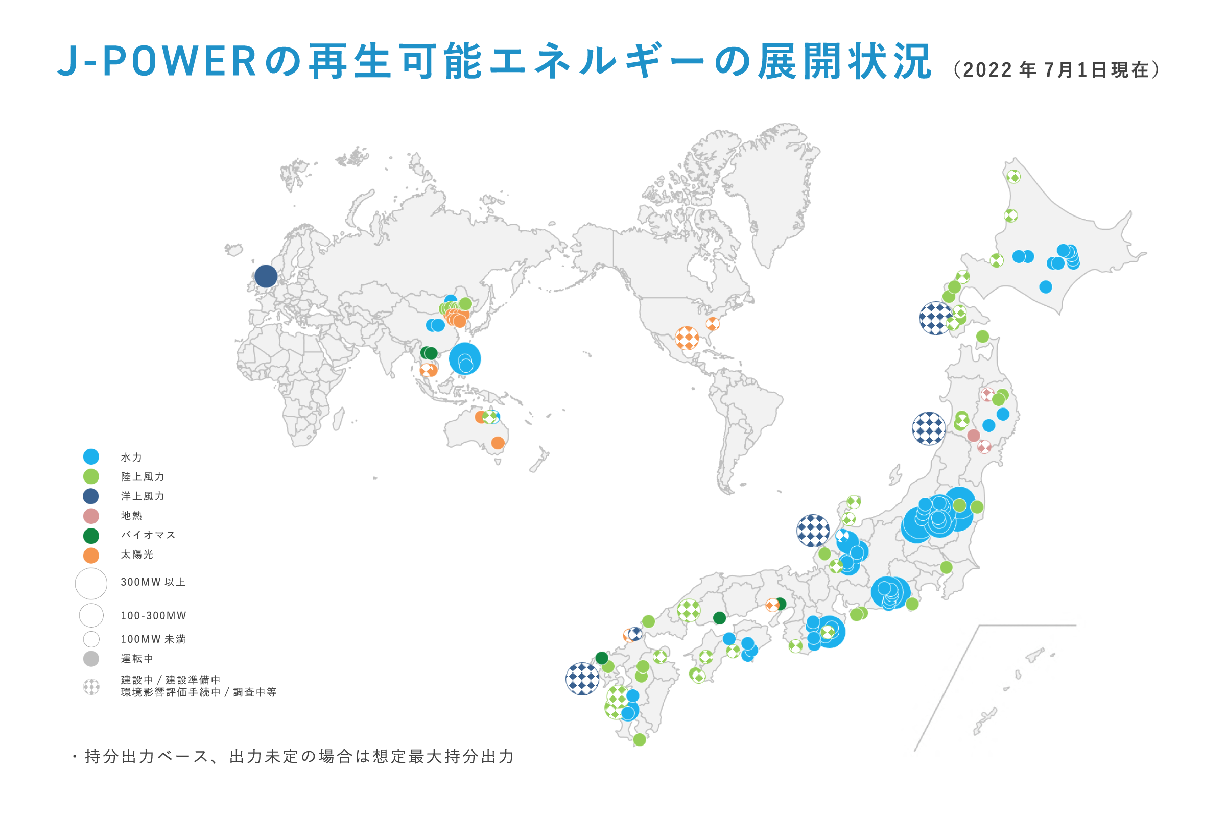 J-POWERの再生可能エネルギーの展開状況