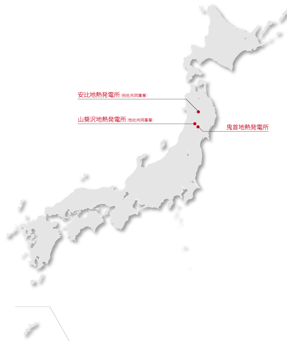 地熱発電事業地図