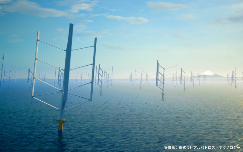 浮遊軸型風車（大型実証機５ＭＷ級）のイメージ