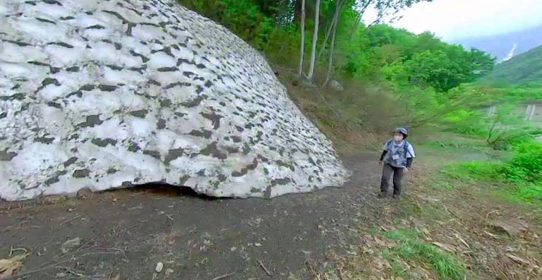 撮影時の6月には雪がまだ残っていました。通常は５月あたりまで雪が残っているということでした。