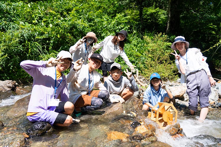 水車が回って発電成功！