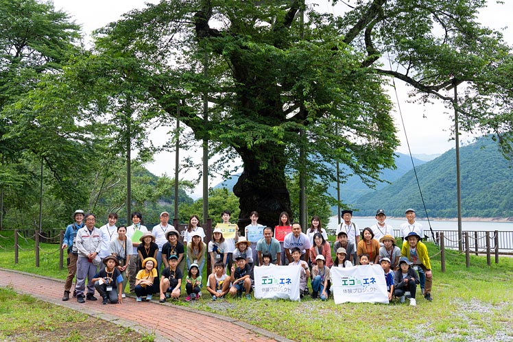 荘川桜の前で記念撮影