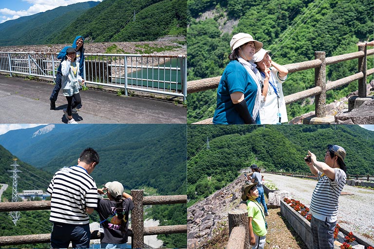 天端から見下ろすロックフィルの高さにびっくり！