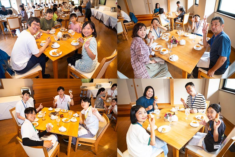 皆すっかり打ち解けたようすのディナータイム