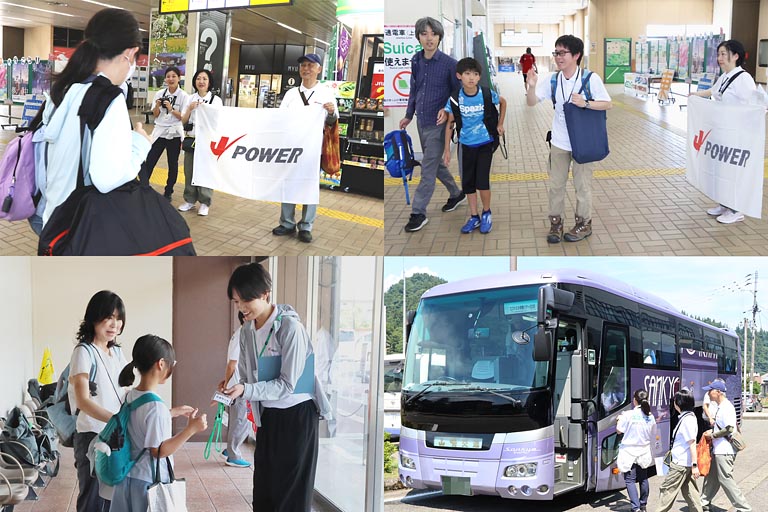 エコ×エネ体験ツアーへようこそ! JR浦佐駅ではスタッフが笑顔で出迎えました