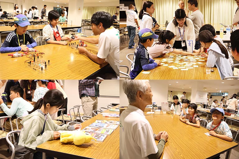 資料を読んだり、エコ×エネかるたや発電実験を楽しんだり、質問をしたり。思い思いに交流しながら1日目を締めくくりました