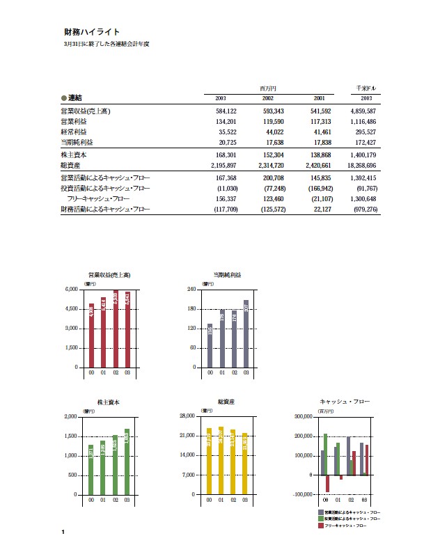 2003年版アニュアルレポート P4