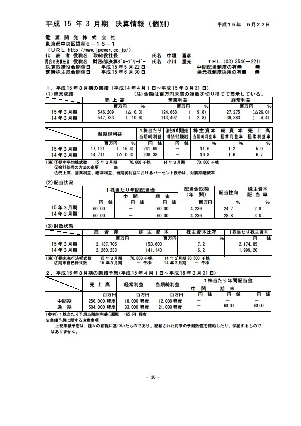 平成15年3月期 決算要旨 P32