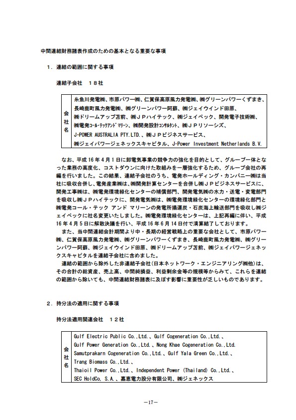 平成17年3月期 中間決算要旨 P19