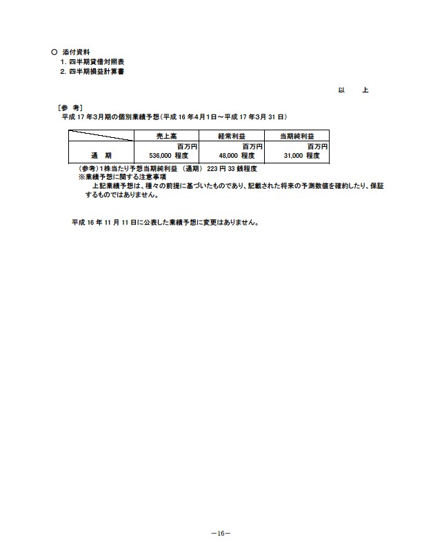 平成17年3月期 第3四半期 財務・業績の概要 P18