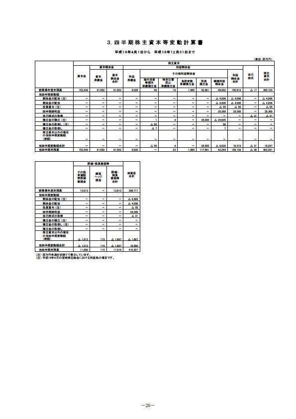 平成19年3月期 第3四半期財務・業績の概況 P22