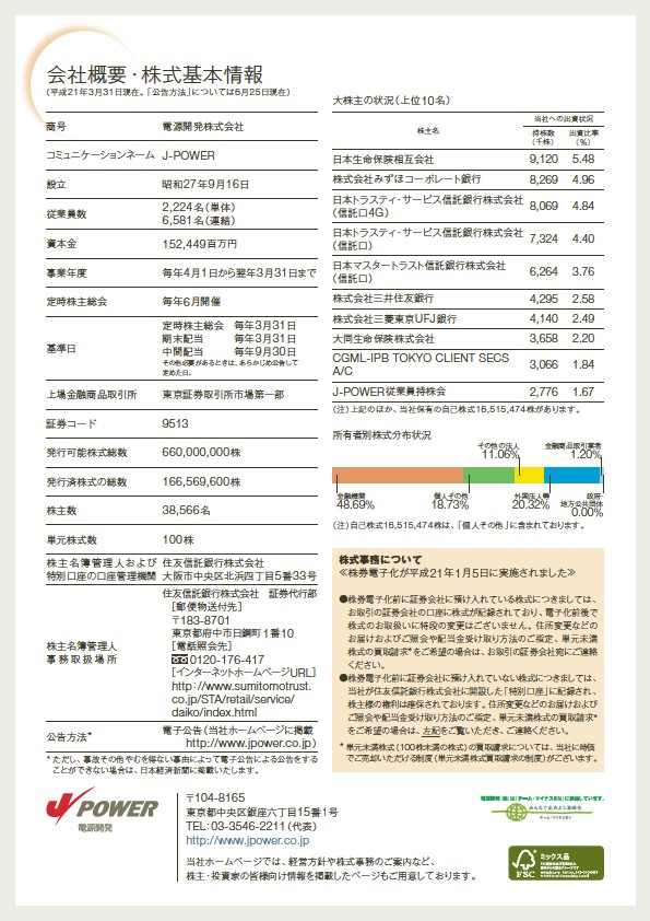 J-POWER第57期株主通信