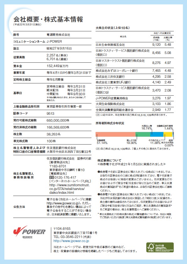 J-POWER第58期株主通信