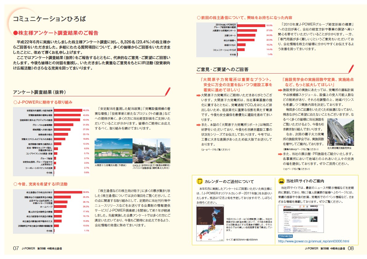 J-POWER 第59期中間期株主通信