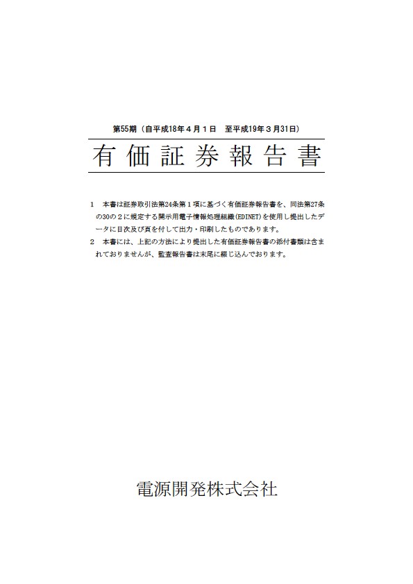 平成18年度 有価証券報告書