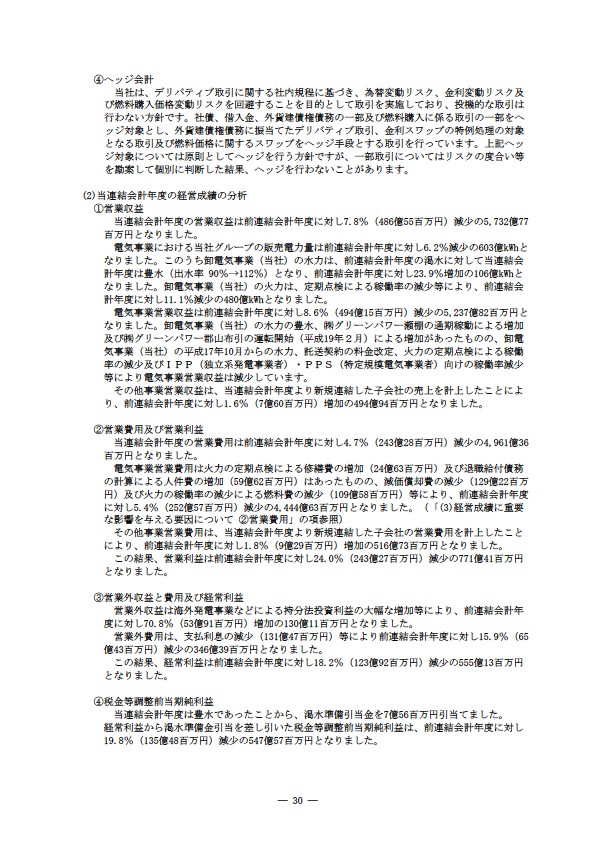 平成18年度 有価証券報告書