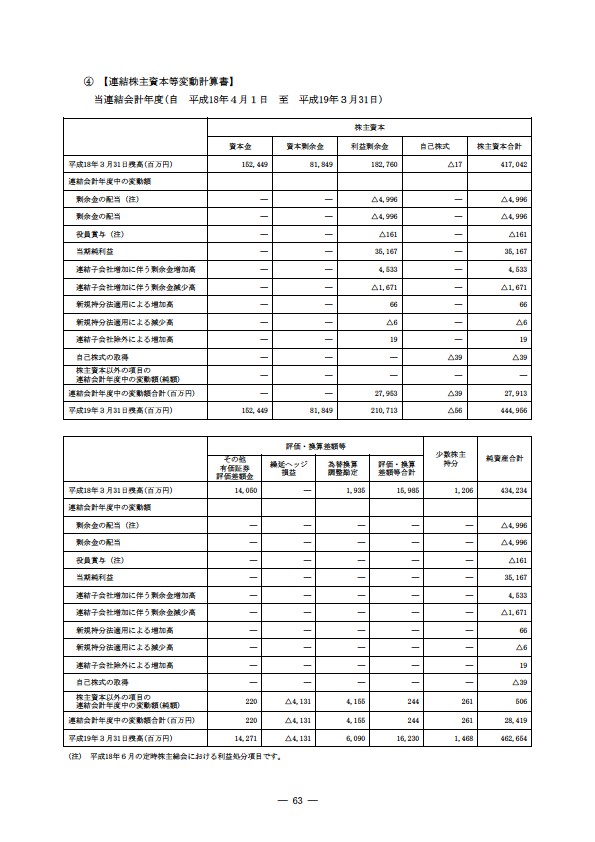 平成18年度 有価証券報告書