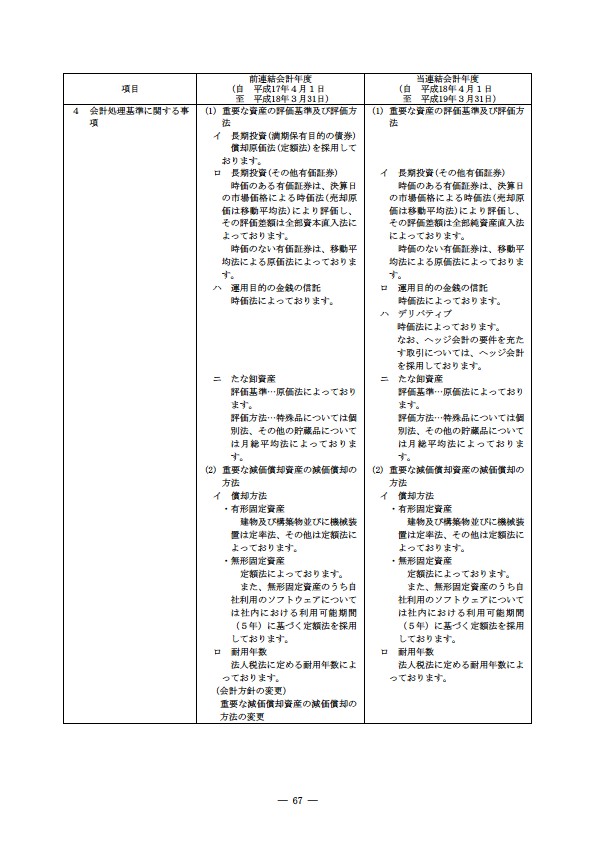 平成18年度 有価証券報告書