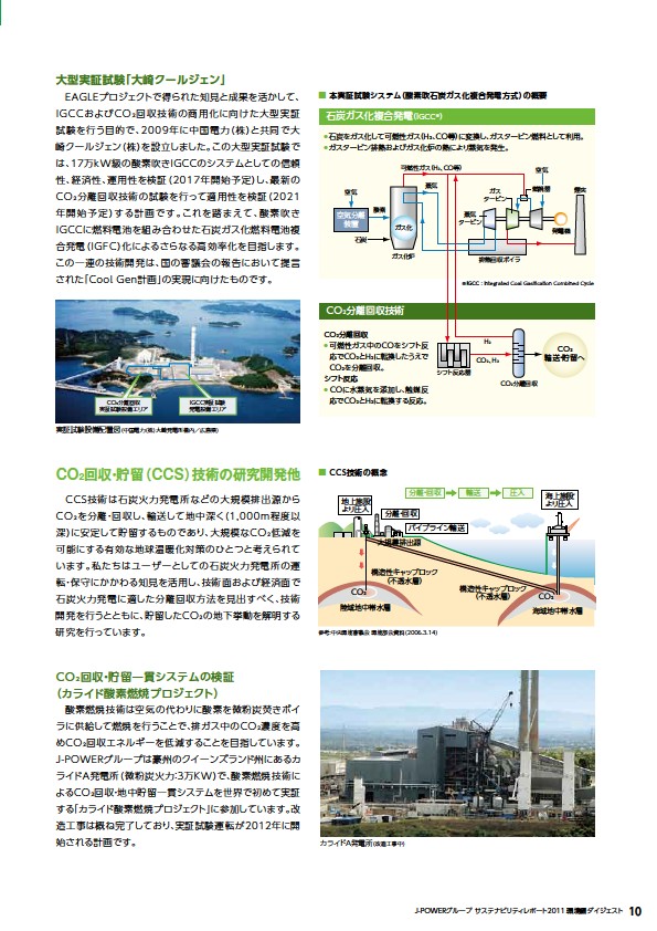 エネルギーと環境の共生をめざして　—J-POWERグループサステナビリティレポート2011環境編ダイジェスト— 